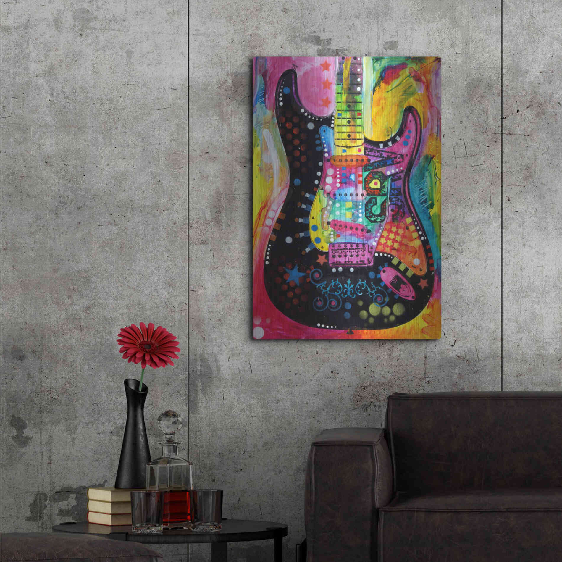 Luxe Metal Art 'Lenny Strat' by Dean Russo, Metal Wall Art,24x36