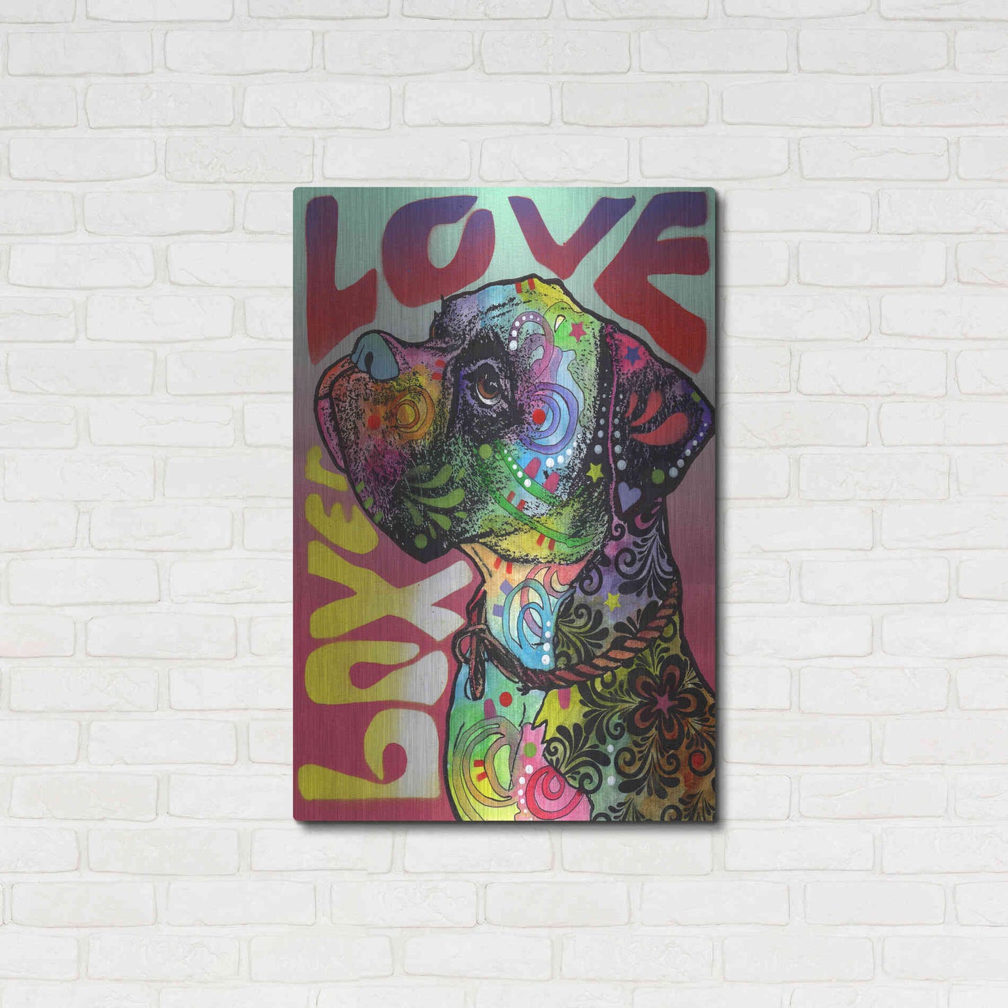 Luxe Metal Art 'Boxer Luv' by Dean Russo, Metal Wall Art,24x36