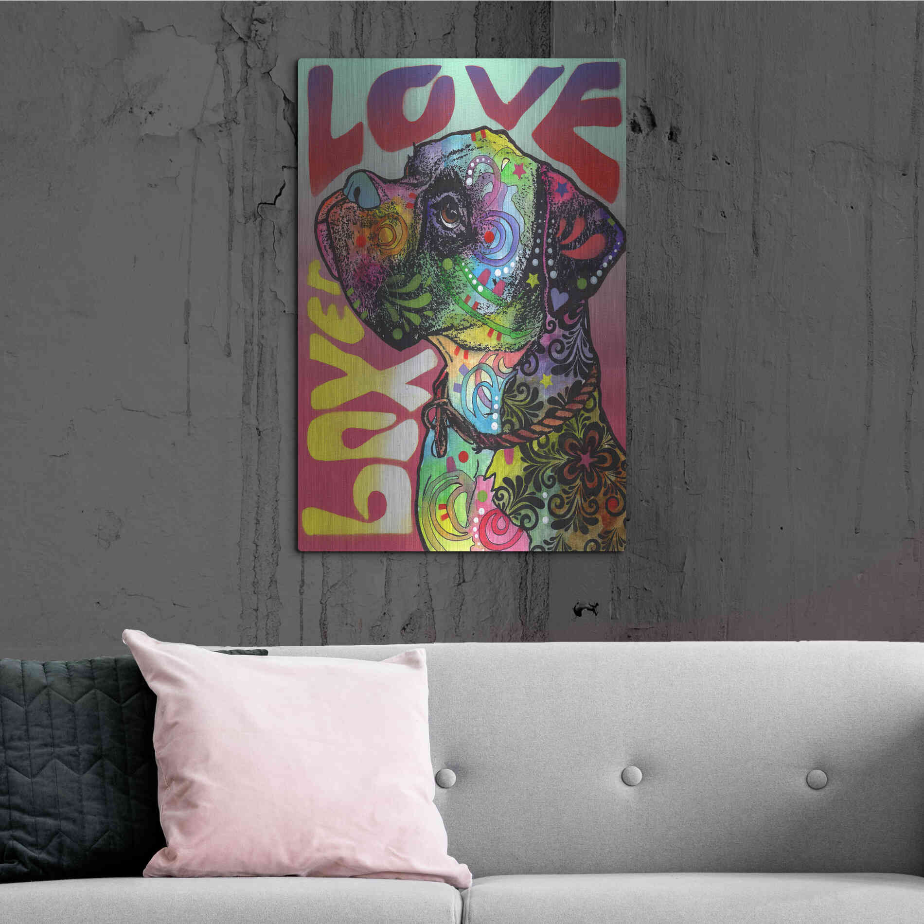 Luxe Metal Art 'Boxer Luv' by Dean Russo, Metal Wall Art,24x36