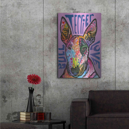 Luxe Metal Art 'Bull Terrier Luv' by Dean Russo, Metal Wall Art,24x36