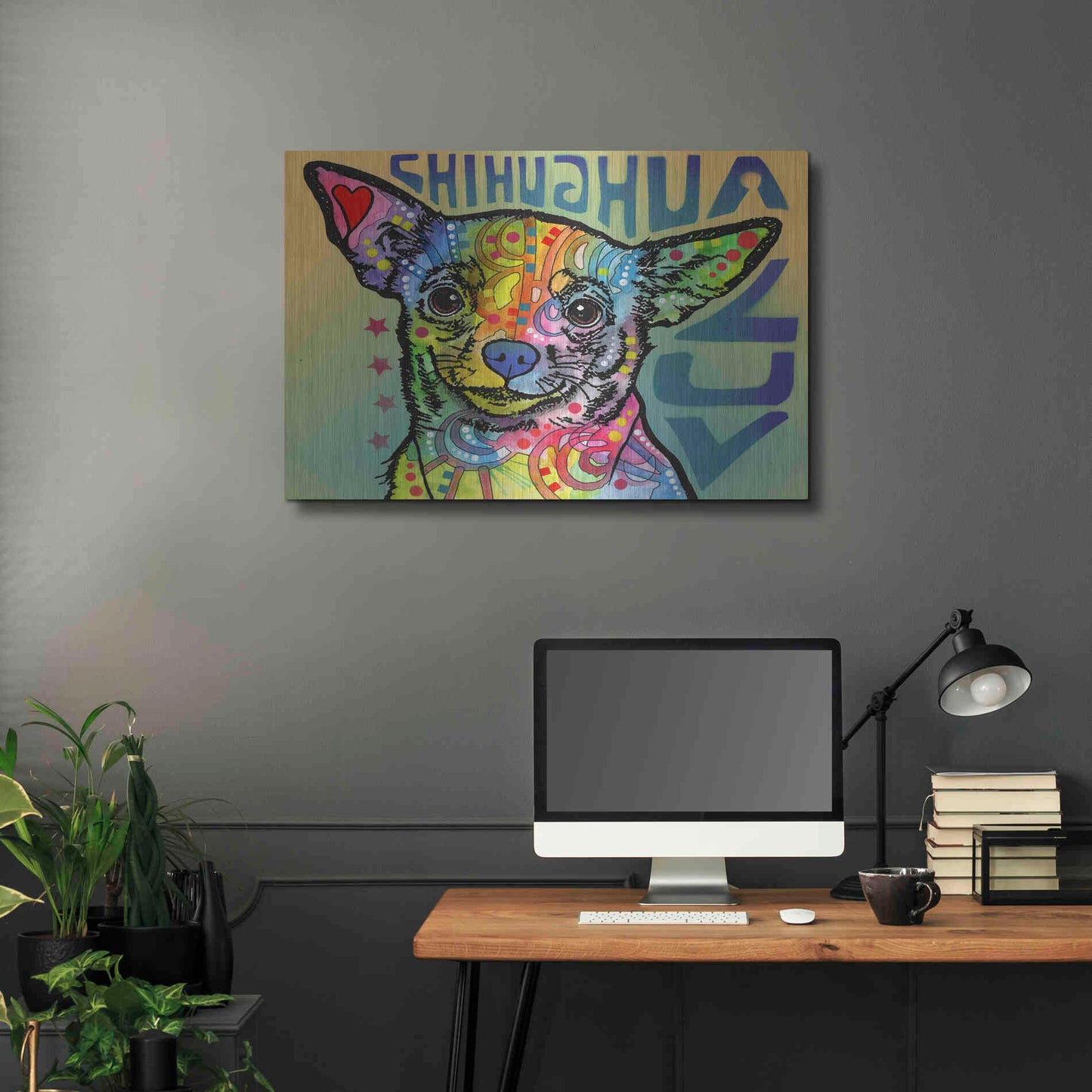 Luxe Metal Art 'Chihuahua Luv' by Dean Russo, Metal Wall Art,36x24