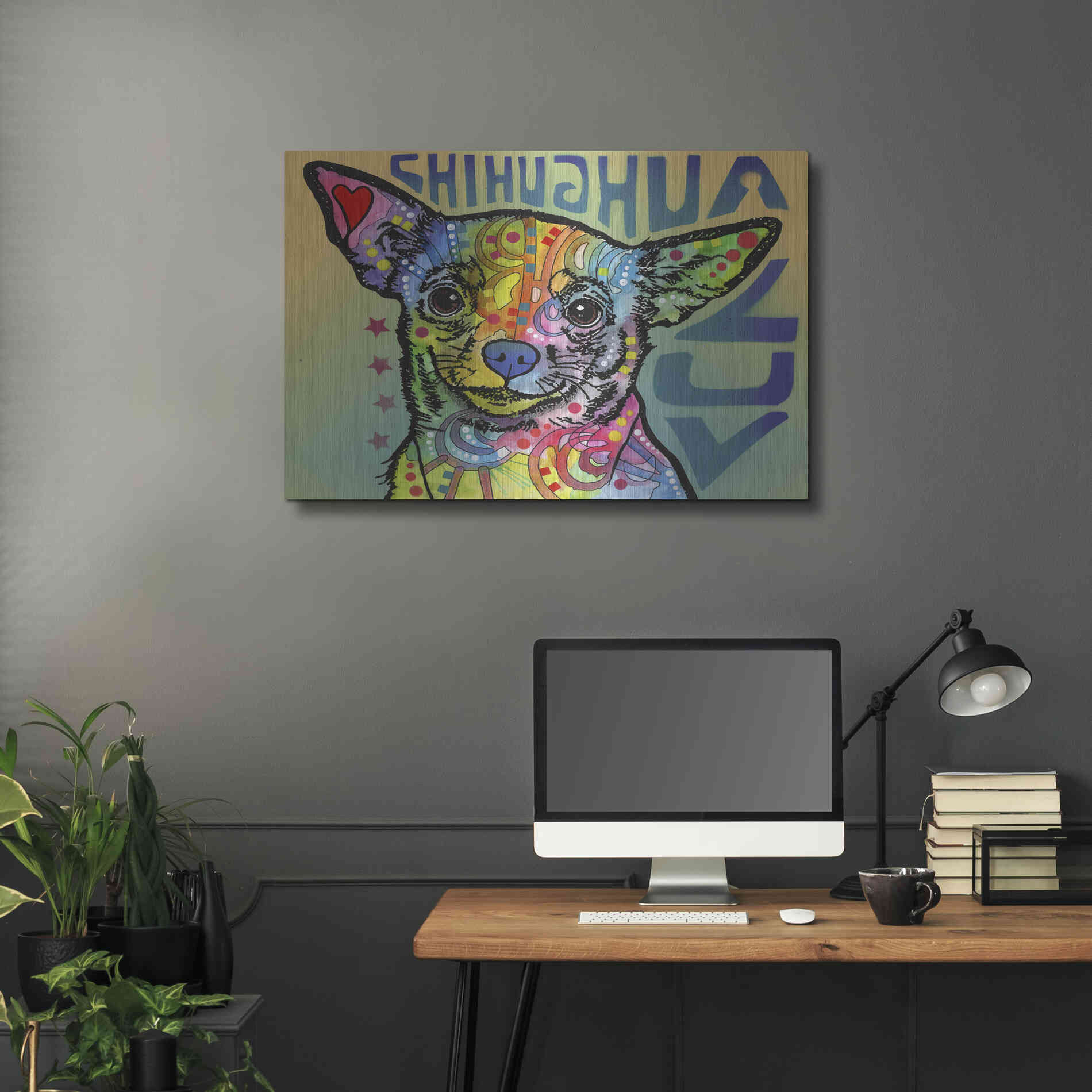 Luxe Metal Art 'Chihuahua Luv' by Dean Russo, Metal Wall Art,36x24