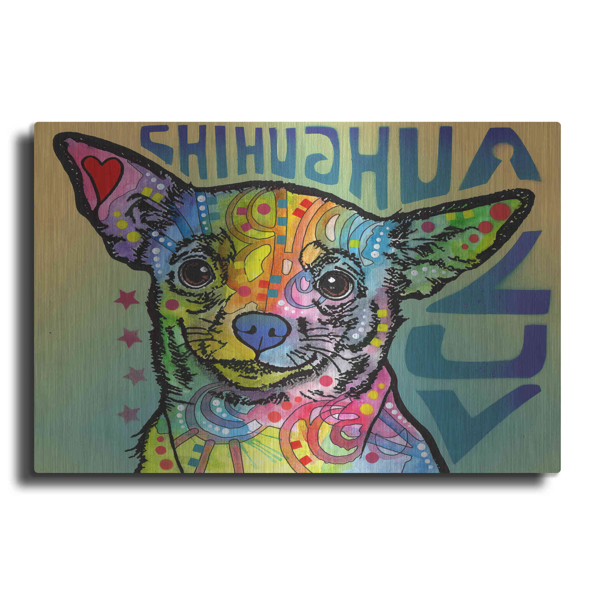 Luxe Metal Art 'Chihuahua Luv' by Dean Russo, Metal Wall Art