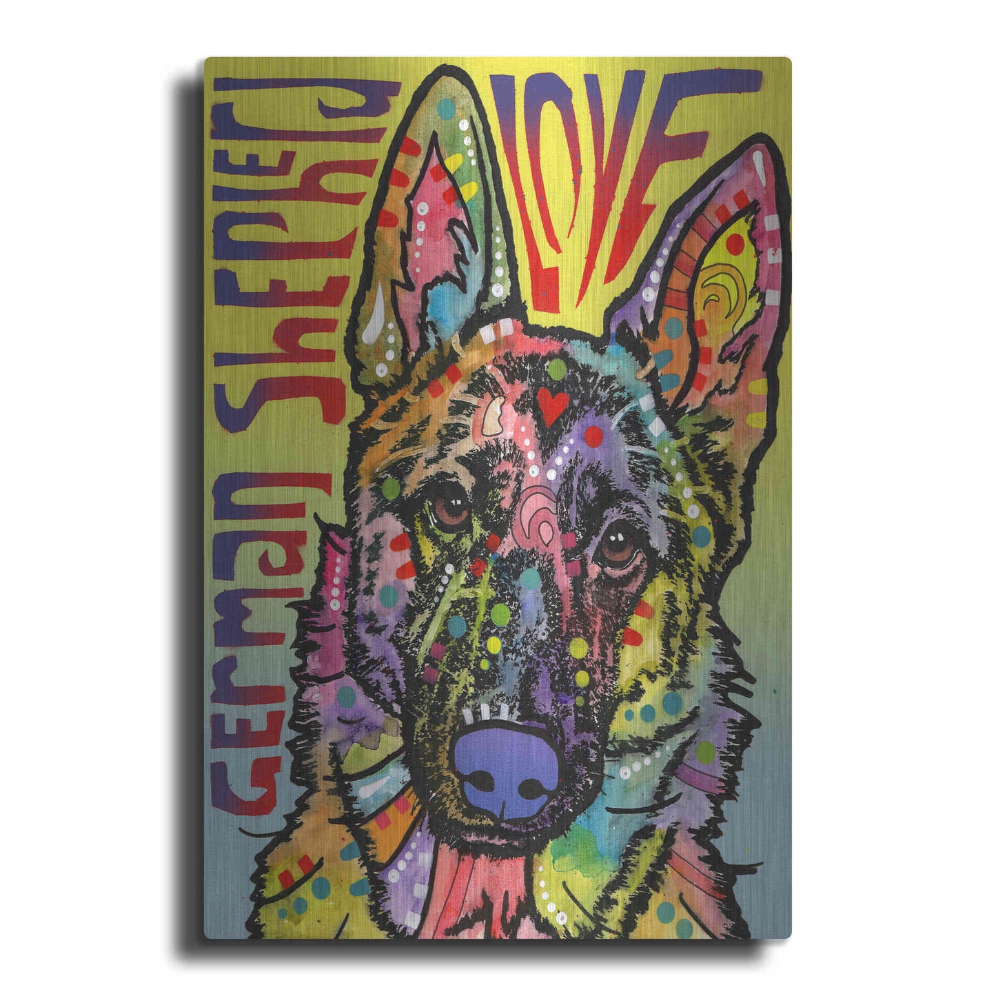 Luxe Metal Art 'German Shepherd Luv' by Dean Russo, Metal Wall Art