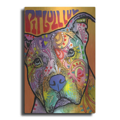 Luxe Metal Art 'Pit Bull Luv' by Dean Russo, Metal Wall Art