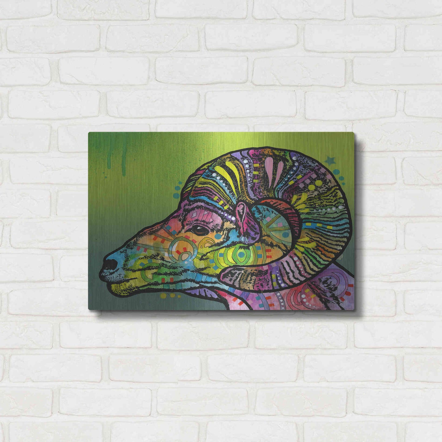 Luxe Metal Art 'Ram' by Dean Russo, Metal Wall Art,24x16