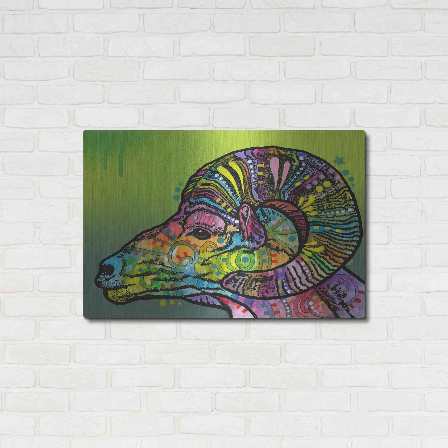 Luxe Metal Art 'Ram' by Dean Russo, Metal Wall Art,36x24