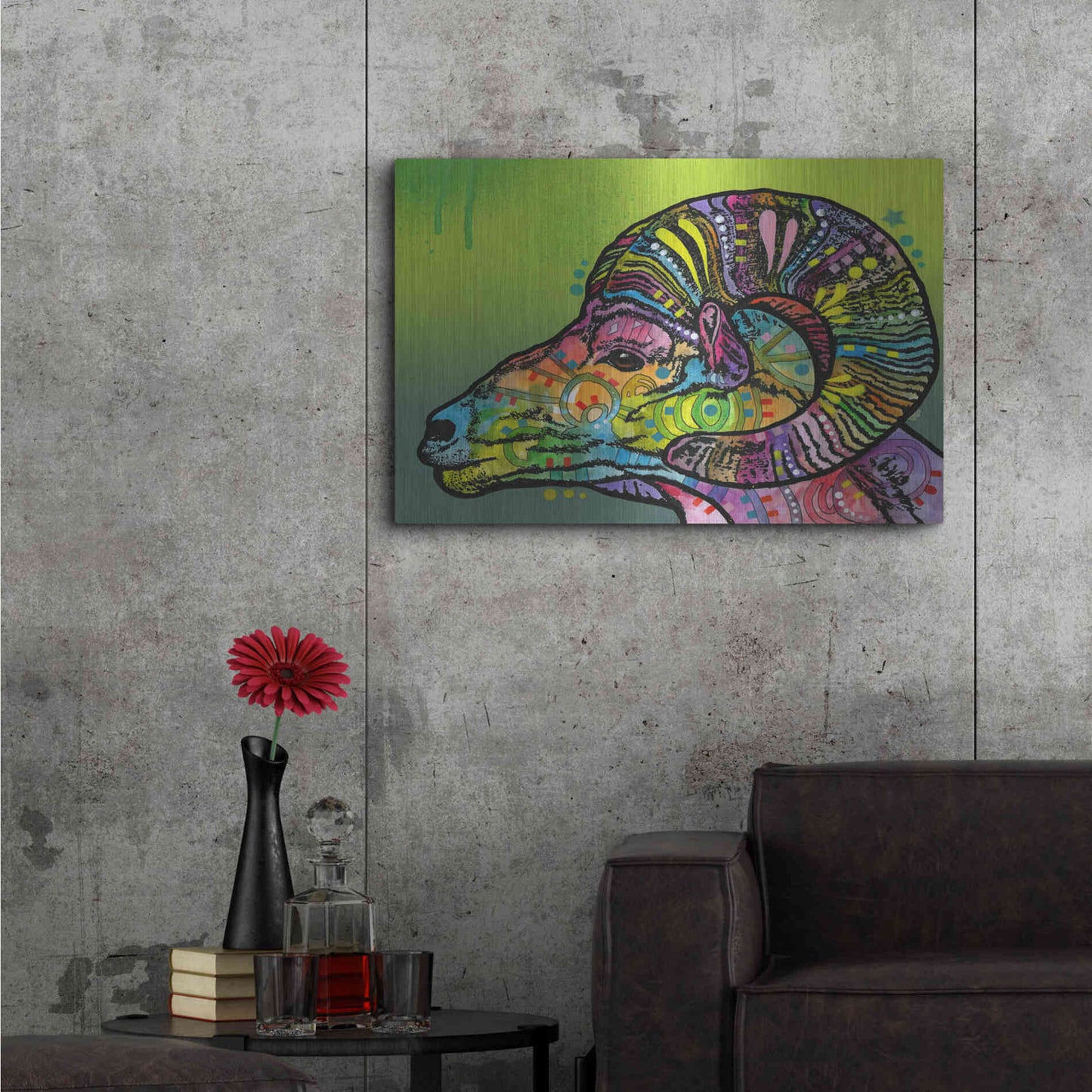 Luxe Metal Art 'Ram' by Dean Russo, Metal Wall Art,36x24