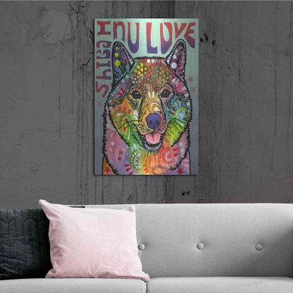 Luxe Metal Art 'Shiba Inu Luv' by Dean Russo, Metal Wall Art,24x36