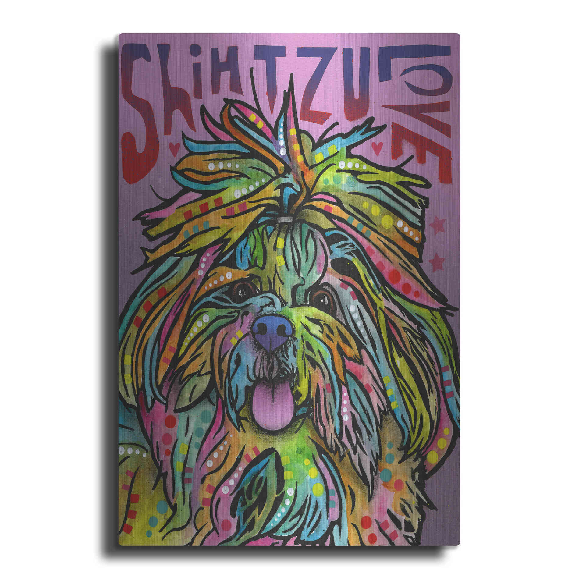 Luxe Metal Art 'Shih Tzu Luv' by Dean Russo, Metal Wall Art