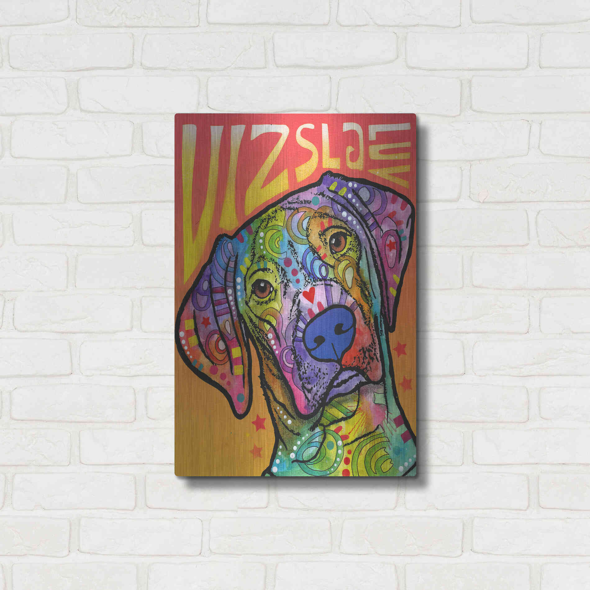 Luxe Metal Art 'Vizsla Luv' by Dean Russo, Metal Wall Art,16x24