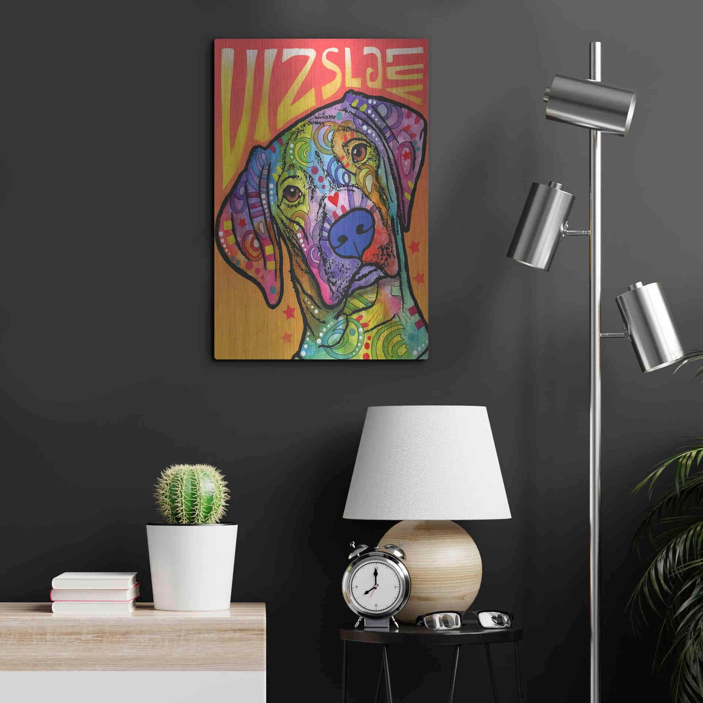 Luxe Metal Art 'Vizsla Luv' by Dean Russo, Metal Wall Art,16x24