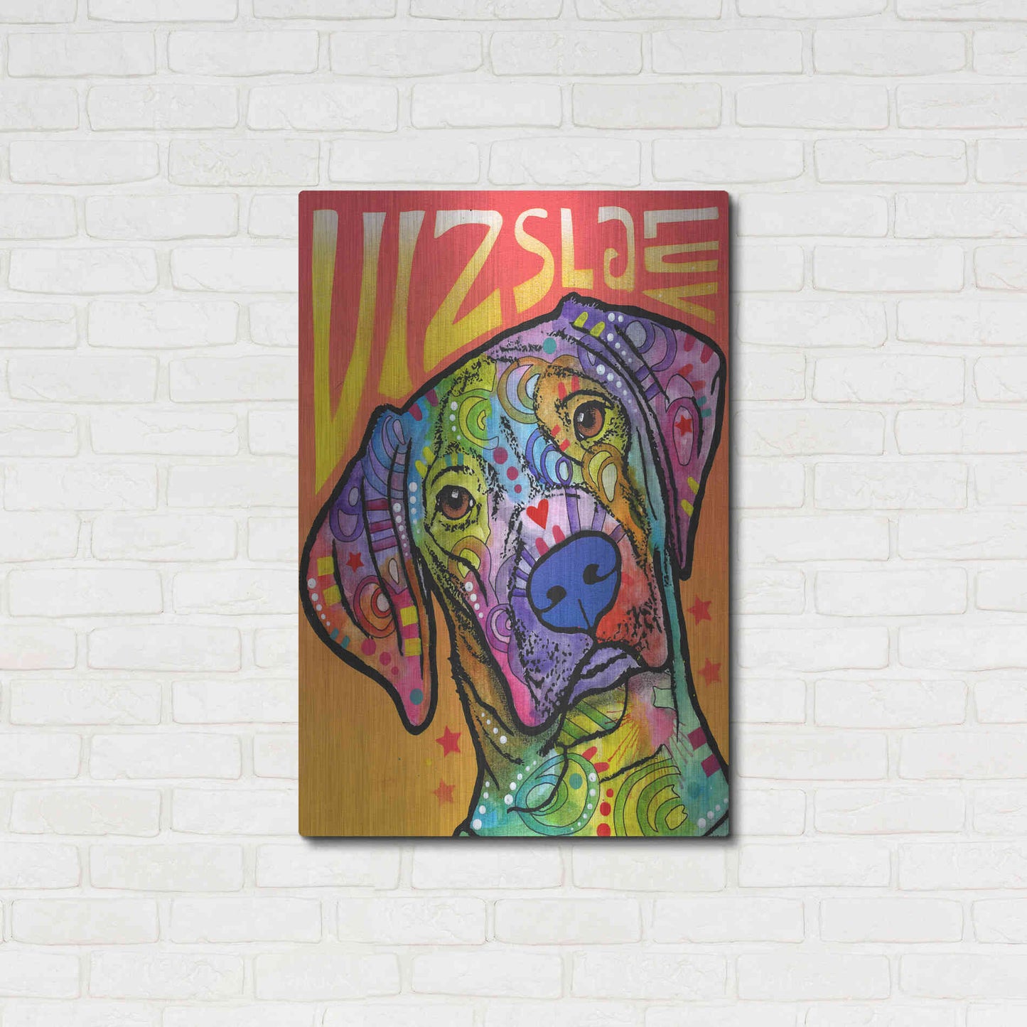 Luxe Metal Art 'Vizsla Luv' by Dean Russo, Metal Wall Art,24x36