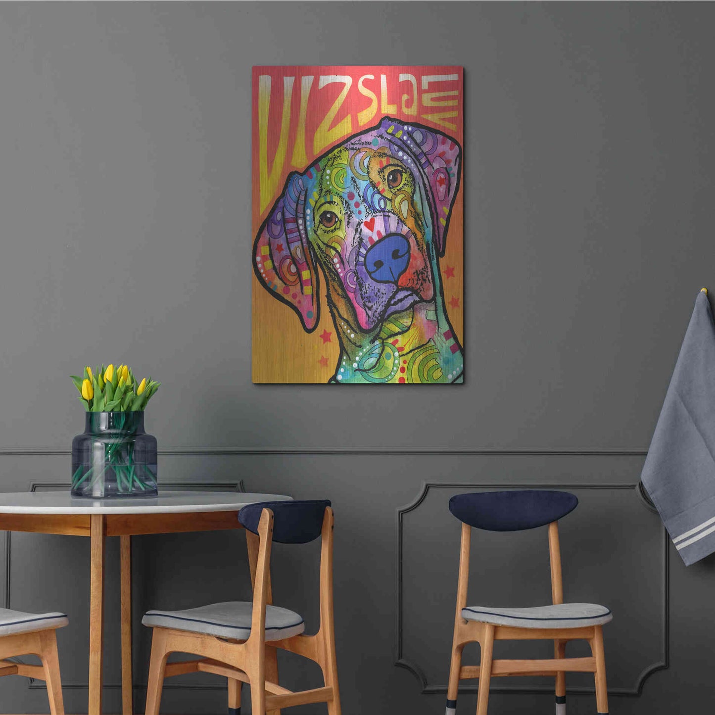 Luxe Metal Art 'Vizsla Luv' by Dean Russo, Metal Wall Art,24x36