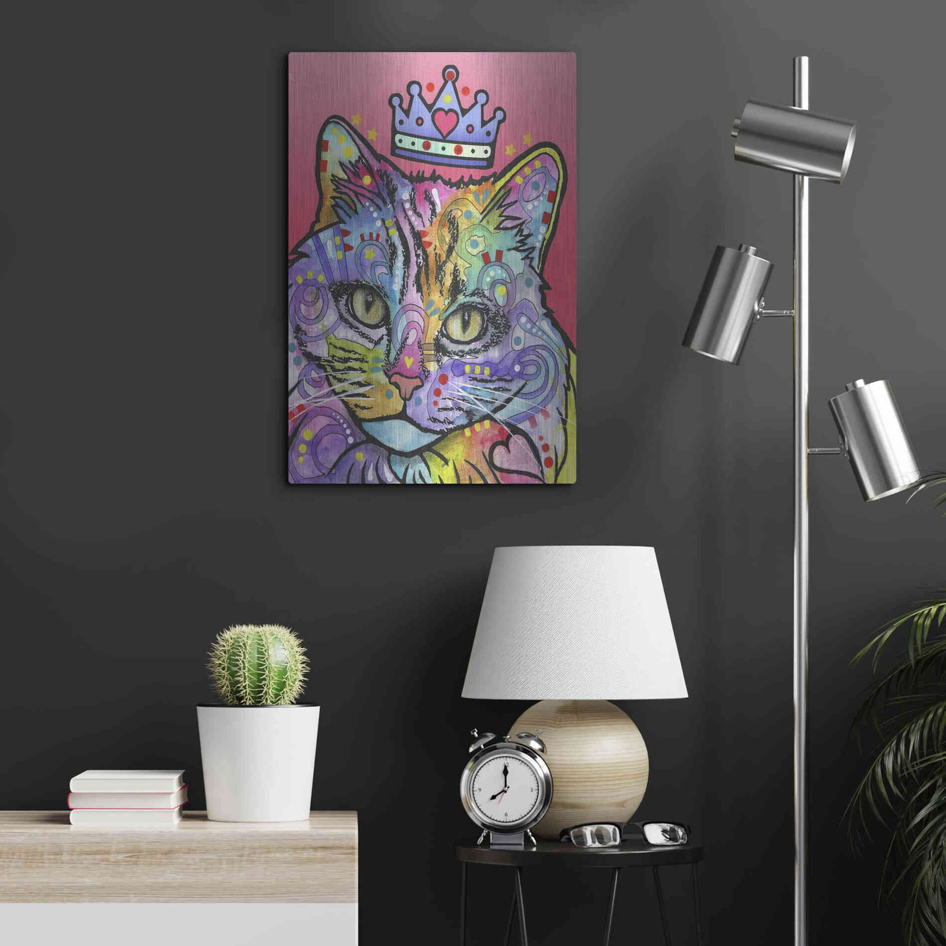 Luxe Metal Art 'Love Cat 5' by Dean Russo, Metal Wall Art,16x24