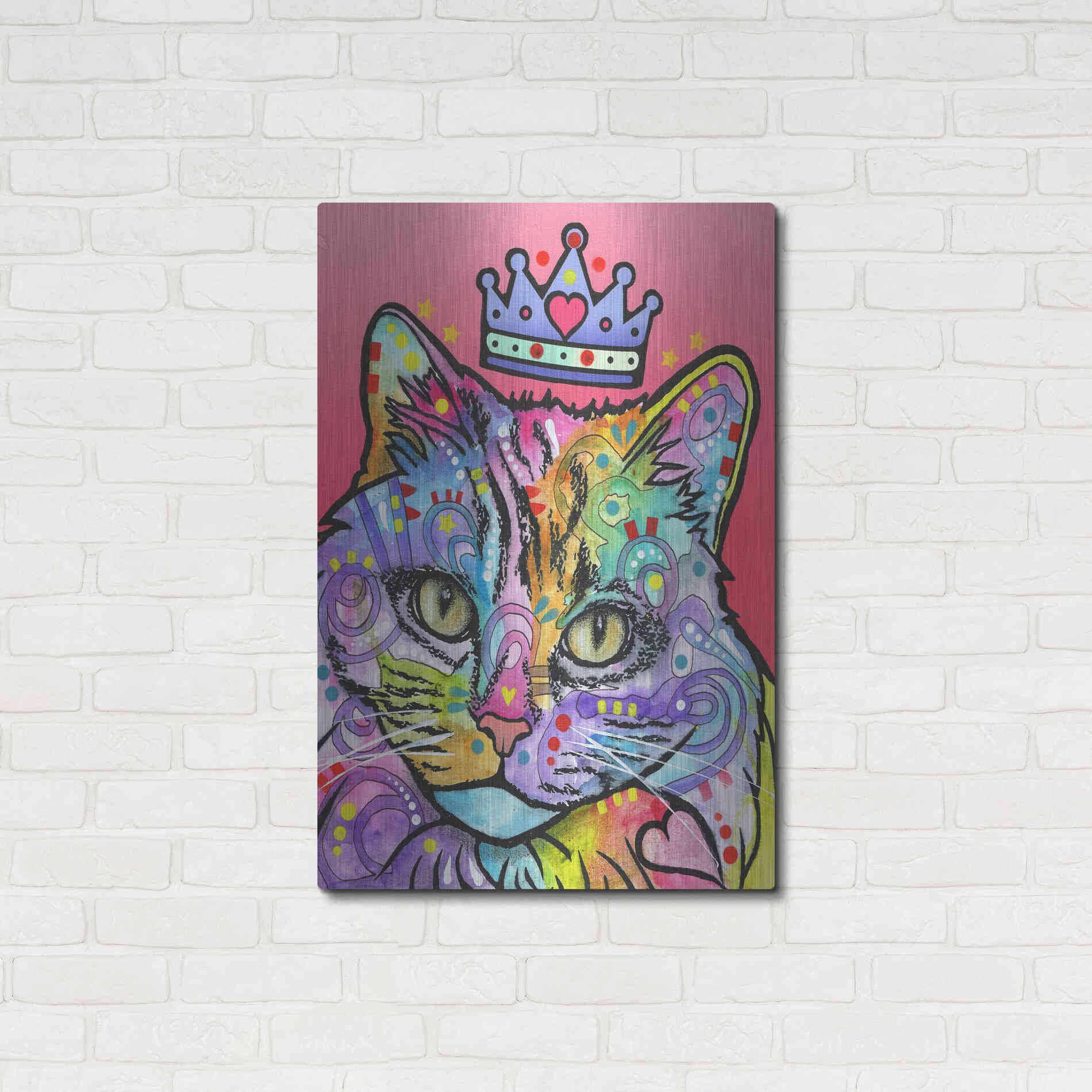 Luxe Metal Art 'Love Cat 5' by Dean Russo, Metal Wall Art,24x36