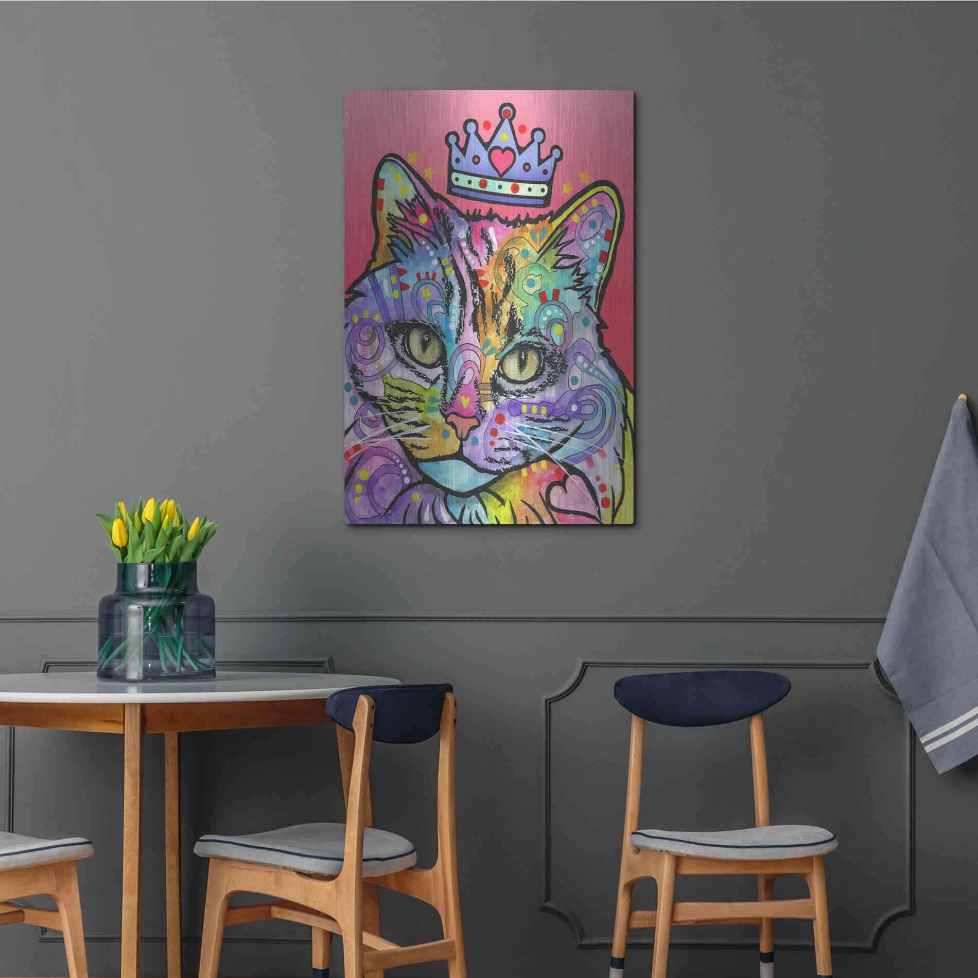 Luxe Metal Art 'Love Cat 5' by Dean Russo, Metal Wall Art,24x36