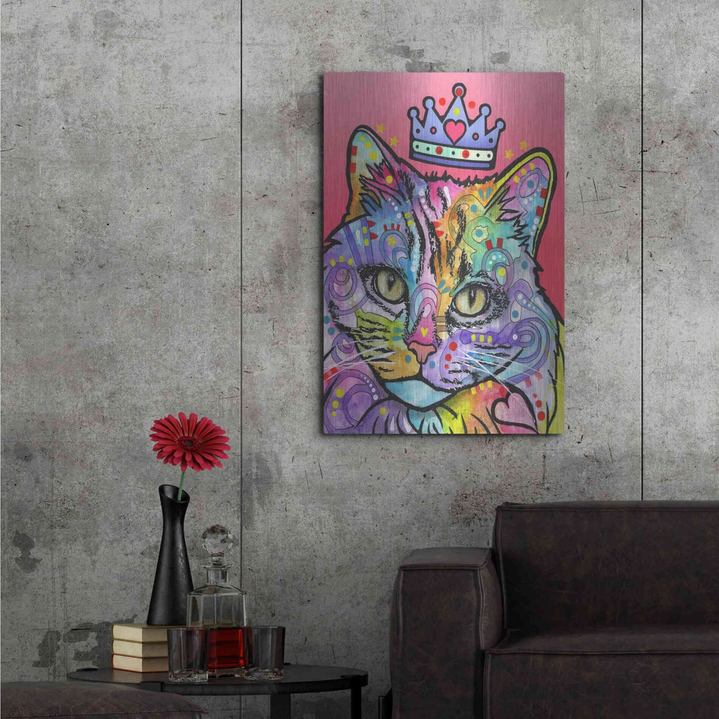 Luxe Metal Art 'Love Cat 5' by Dean Russo, Metal Wall Art,24x36