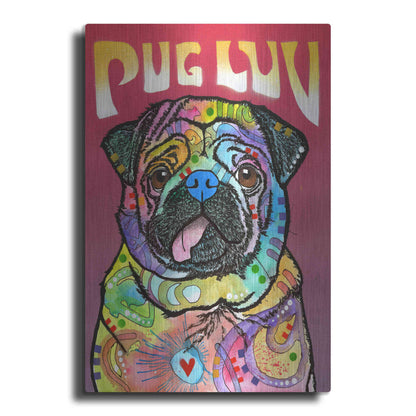 Luxe Metal Art 'Pug Luv' by Dean Russo, Metal Wall Art