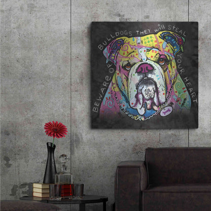 Luxe Metal Art 'Bulldog Heart' by Dean Russo, Metal Wall Art,36x36