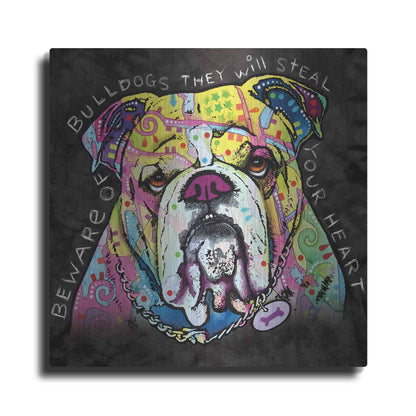 Luxe Metal Art 'Bulldog Heart' by Dean Russo, Metal Wall Art