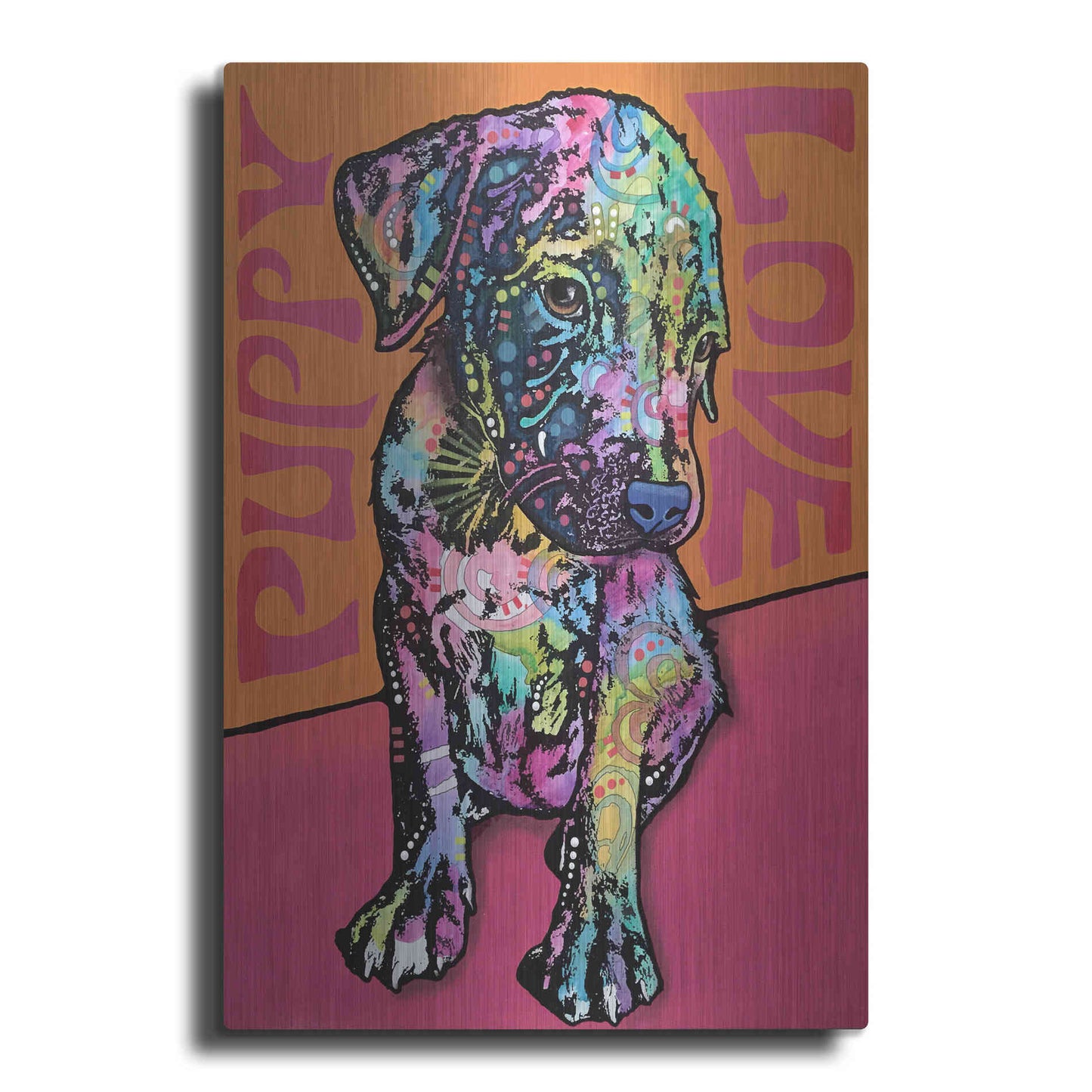 Luxe Metal Art 'Puppy Love' by Dean Russo, Metal Wall Art