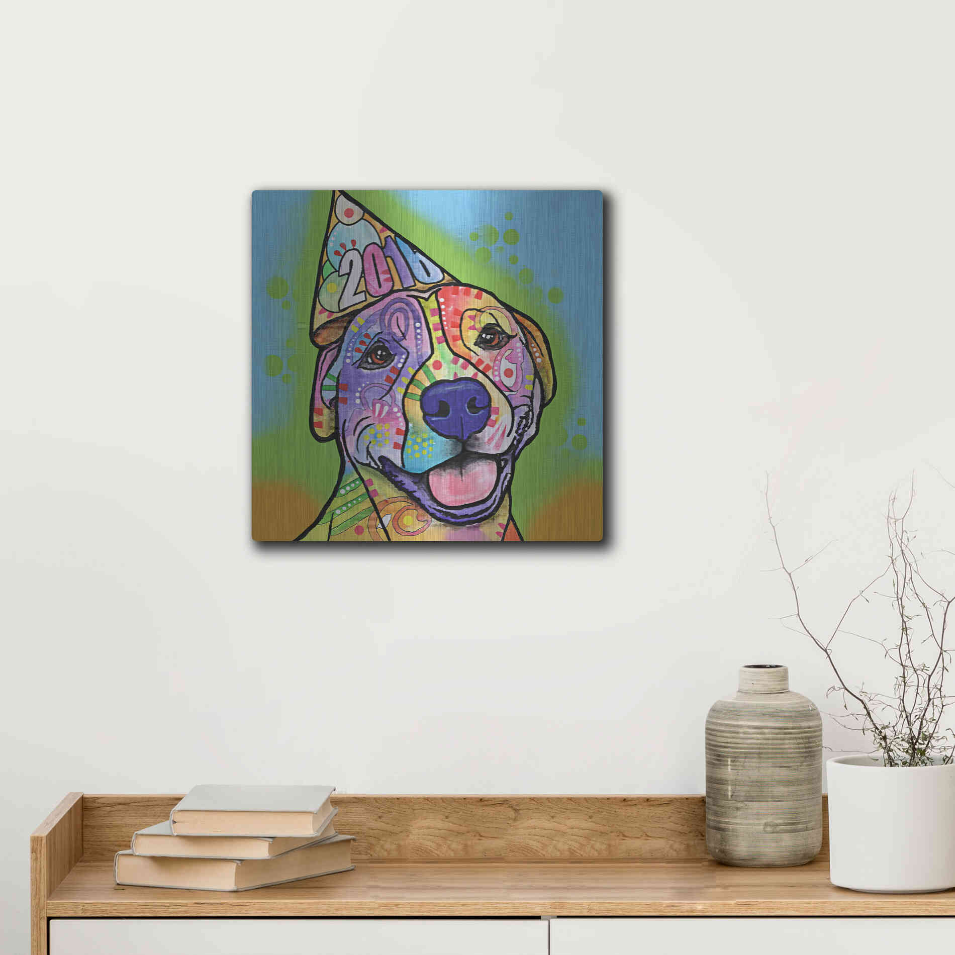 Luxe Metal Art 'Calendar Roxy' by Dean Russo, Metal Wall Art,12x12