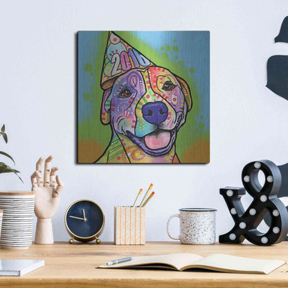 Luxe Metal Art 'Calendar Roxy' by Dean Russo, Metal Wall Art,12x12