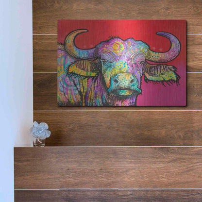 Luxe Metal Art 'Wildebeest' by Dean Russo, Metal Wall Art,16x12