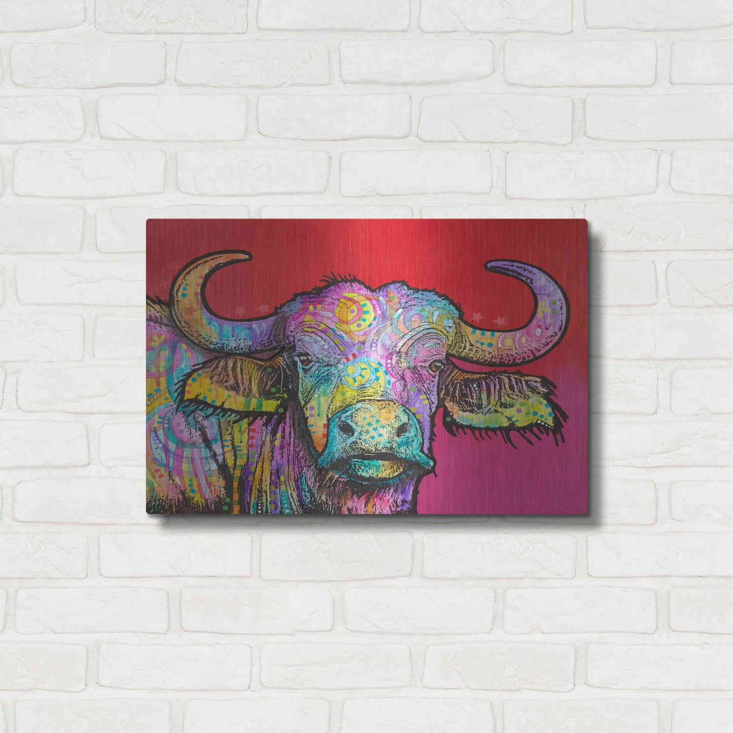 Luxe Metal Art 'Wildebeest' by Dean Russo, Metal Wall Art,24x16