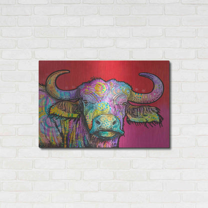 Luxe Metal Art 'Wildebeest' by Dean Russo, Metal Wall Art,36x24