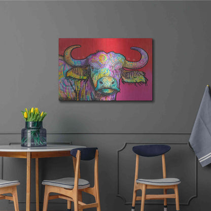 Luxe Metal Art 'Wildebeest' by Dean Russo, Metal Wall Art,36x24