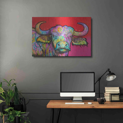 Luxe Metal Art 'Wildebeest' by Dean Russo, Metal Wall Art,36x24