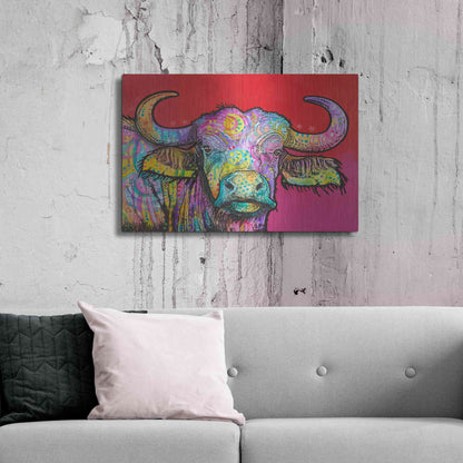 Luxe Metal Art 'Wildebeest' by Dean Russo, Metal Wall Art,36x24