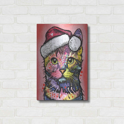 Luxe Metal Art 'Christmas Cat' by Dean Russo, Metal Wall Art,16x24