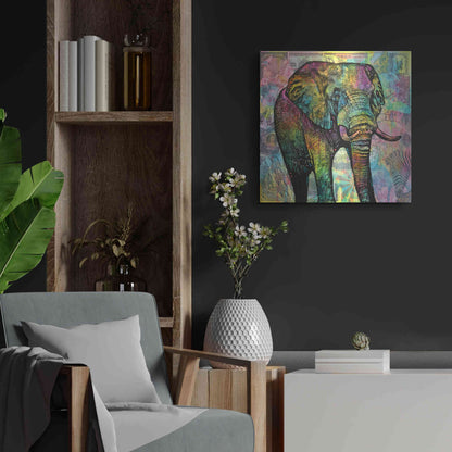 Luxe Metal Art 'Elephant Torn' by Dean Russo, Metal Wall Art,24x24