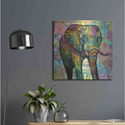 Luxe Metal Art 'Elephant Torn' by Dean Russo, Metal Wall Art,24x24