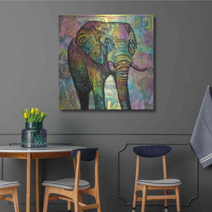 Luxe Metal Art 'Elephant Torn' by Dean Russo, Metal Wall Art,36x36