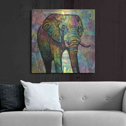 Luxe Metal Art 'Elephant Torn' by Dean Russo, Metal Wall Art,36x36