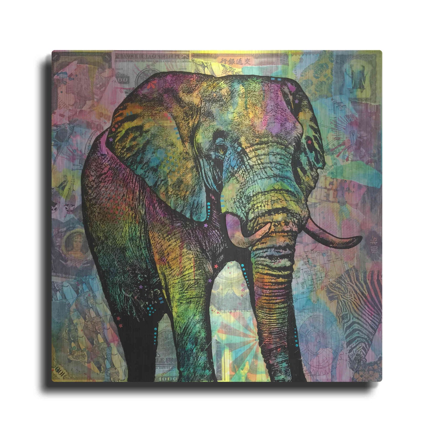 Luxe Metal Art 'Elephant Torn' by Dean Russo, Metal Wall Art