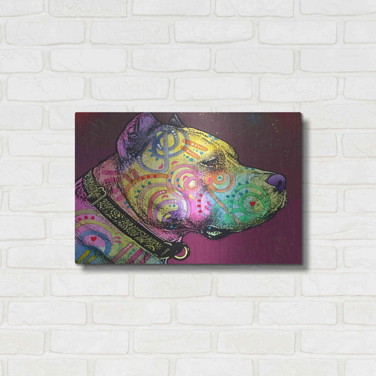 Luxe Metal Art 'Pitbull Soul' by Dean Russo, Metal Wall Art,24x16