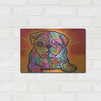 Luxe Metal Art 'Sugar Pug' by Dean Russo, Metal Wall Art,16x12