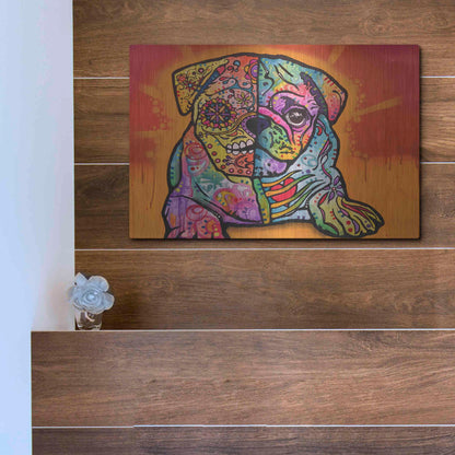 Luxe Metal Art 'Sugar Pug' by Dean Russo, Metal Wall Art,16x12