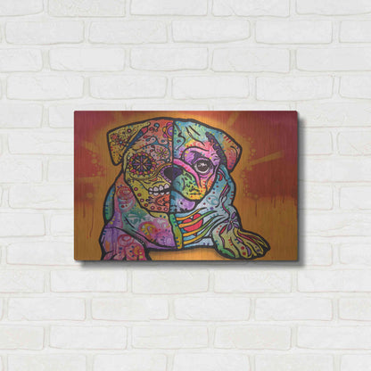 Luxe Metal Art 'Sugar Pug' by Dean Russo, Metal Wall Art,24x16