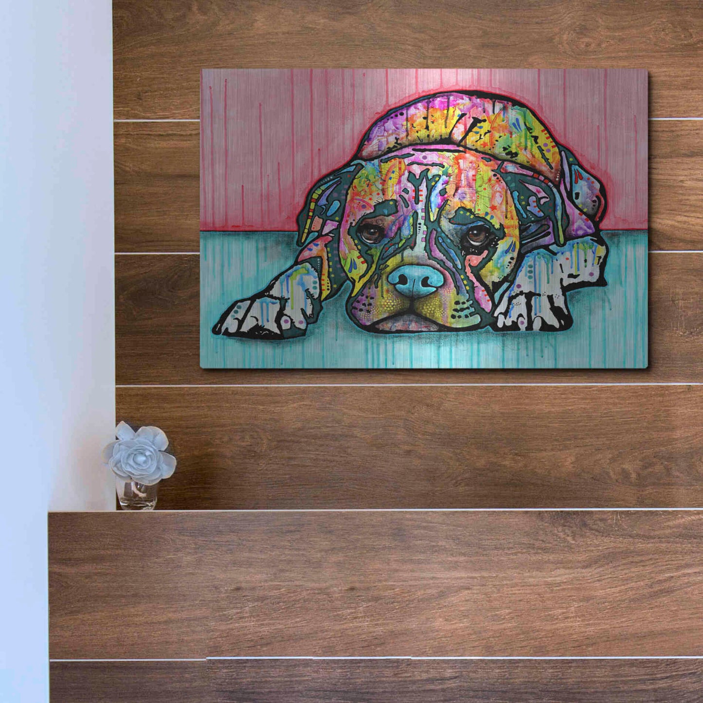 Luxe Metal Art 'Lying Boxer' by Dean Russo, Metal Wall Art,16x12