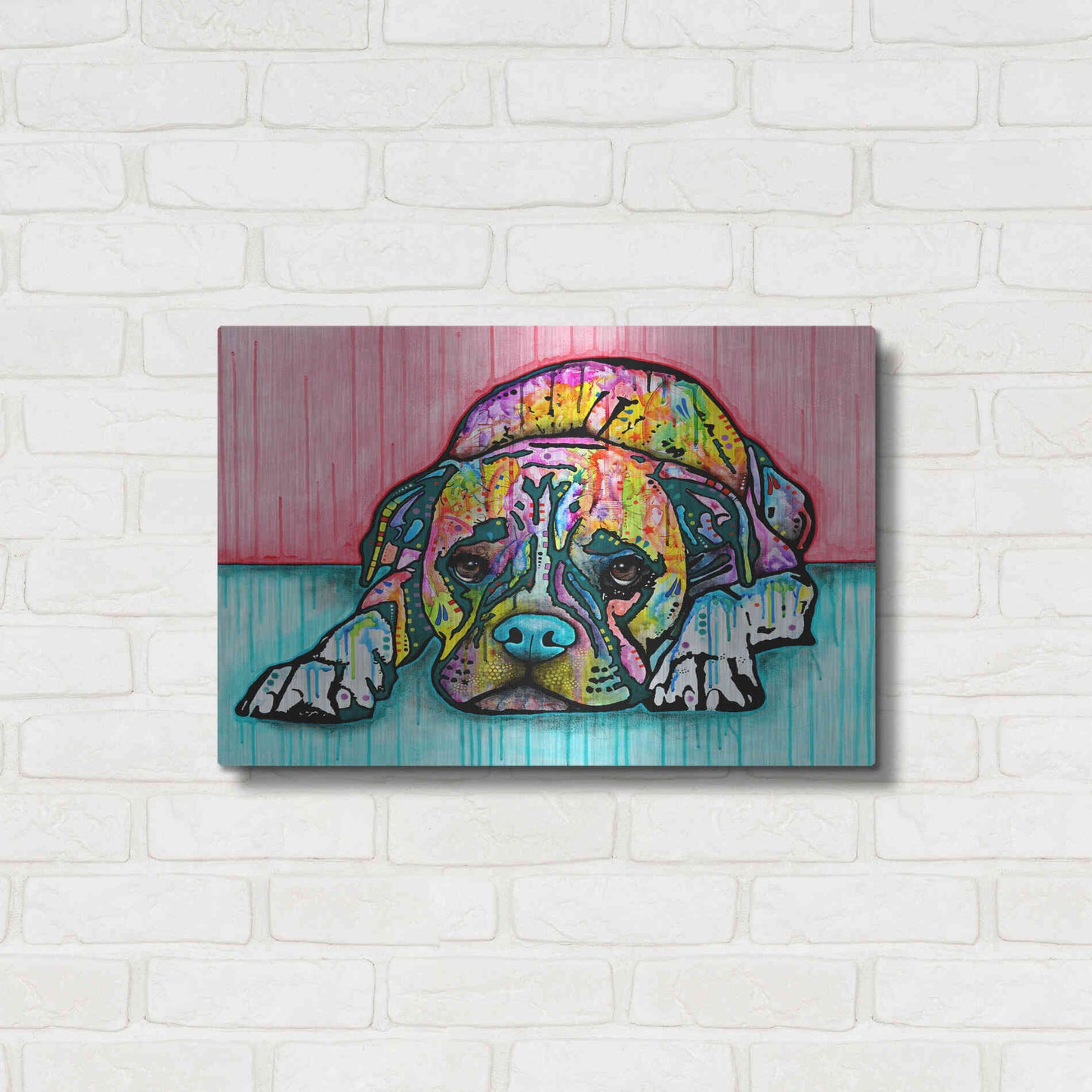 Luxe Metal Art 'Lying Boxer' by Dean Russo, Metal Wall Art,24x16