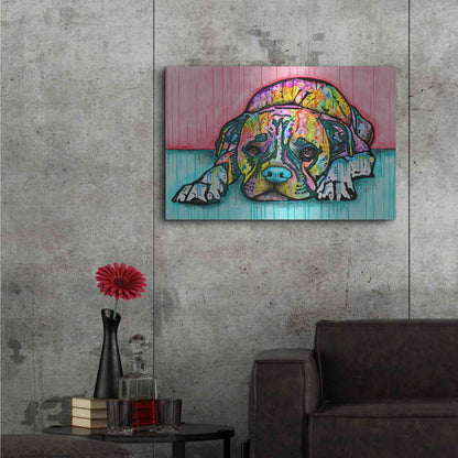 Luxe Metal Art 'Lying Boxer' by Dean Russo, Metal Wall Art,36x24