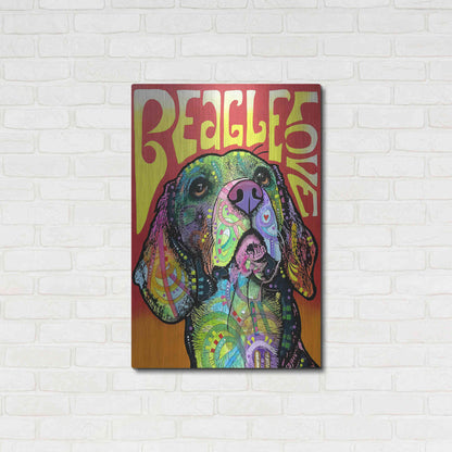 Luxe Metal Art 'Beagle Love' by Dean Russo, Metal Wall Art,24x36