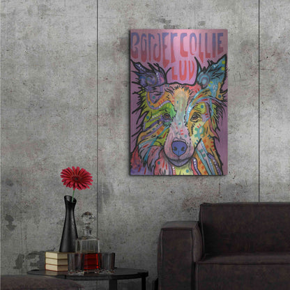 Luxe Metal Art 'Border Collie Love 2' by Dean Russo, Metal Wall Art,24x36