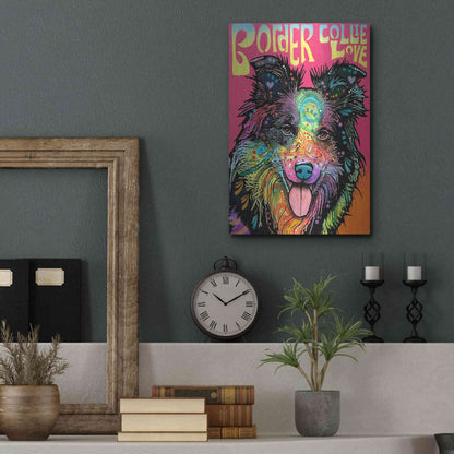 Luxe Metal Art 'Border Collie Luv' by Dean Russo, Metal Wall Art,12x16